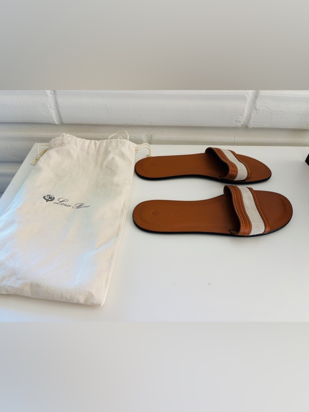 Loro Piana Suitcase Stripe slides size 10 - Picture 2 of 7